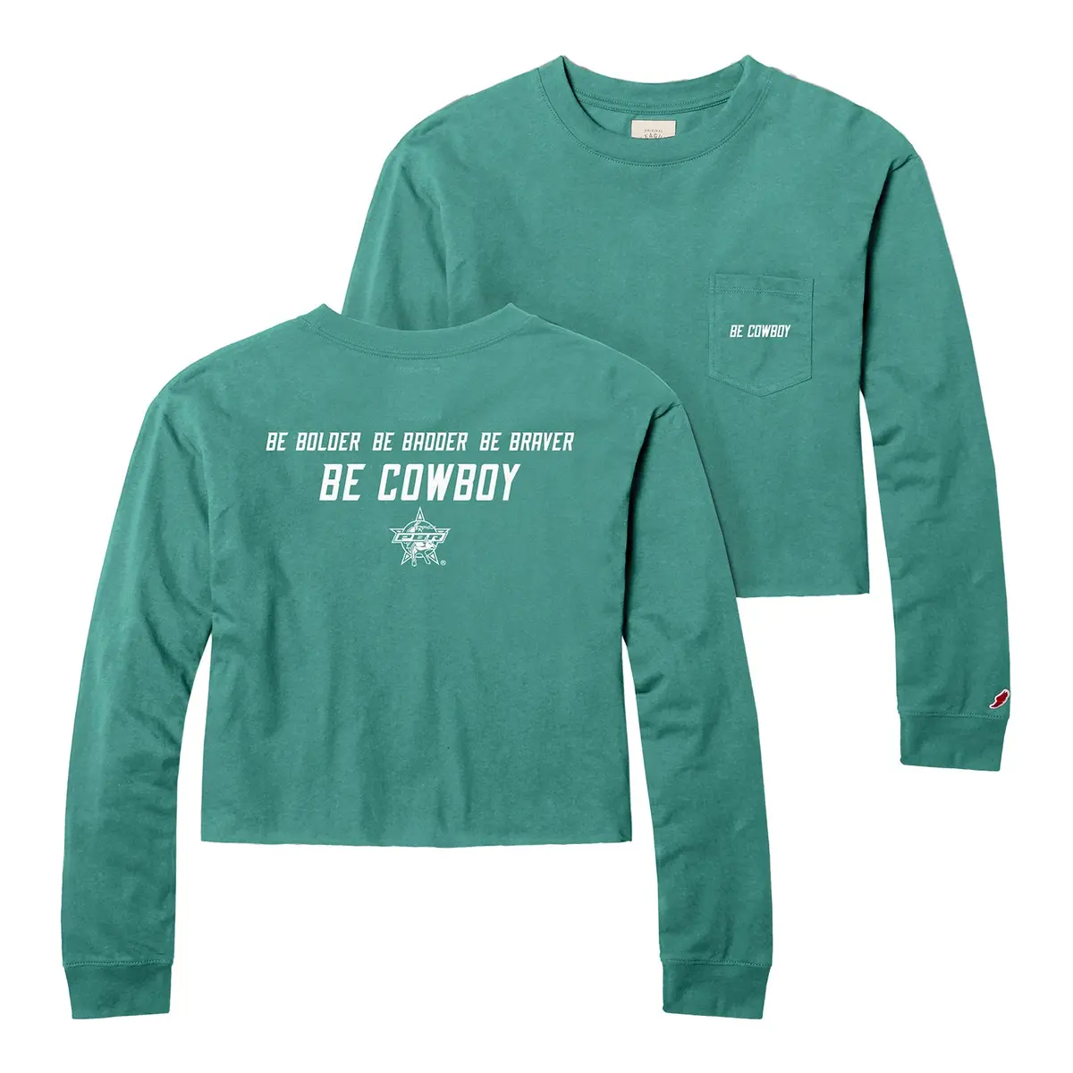 Pbr Ladies Be Cowboy Cropped L/S Shirt - Jade 1