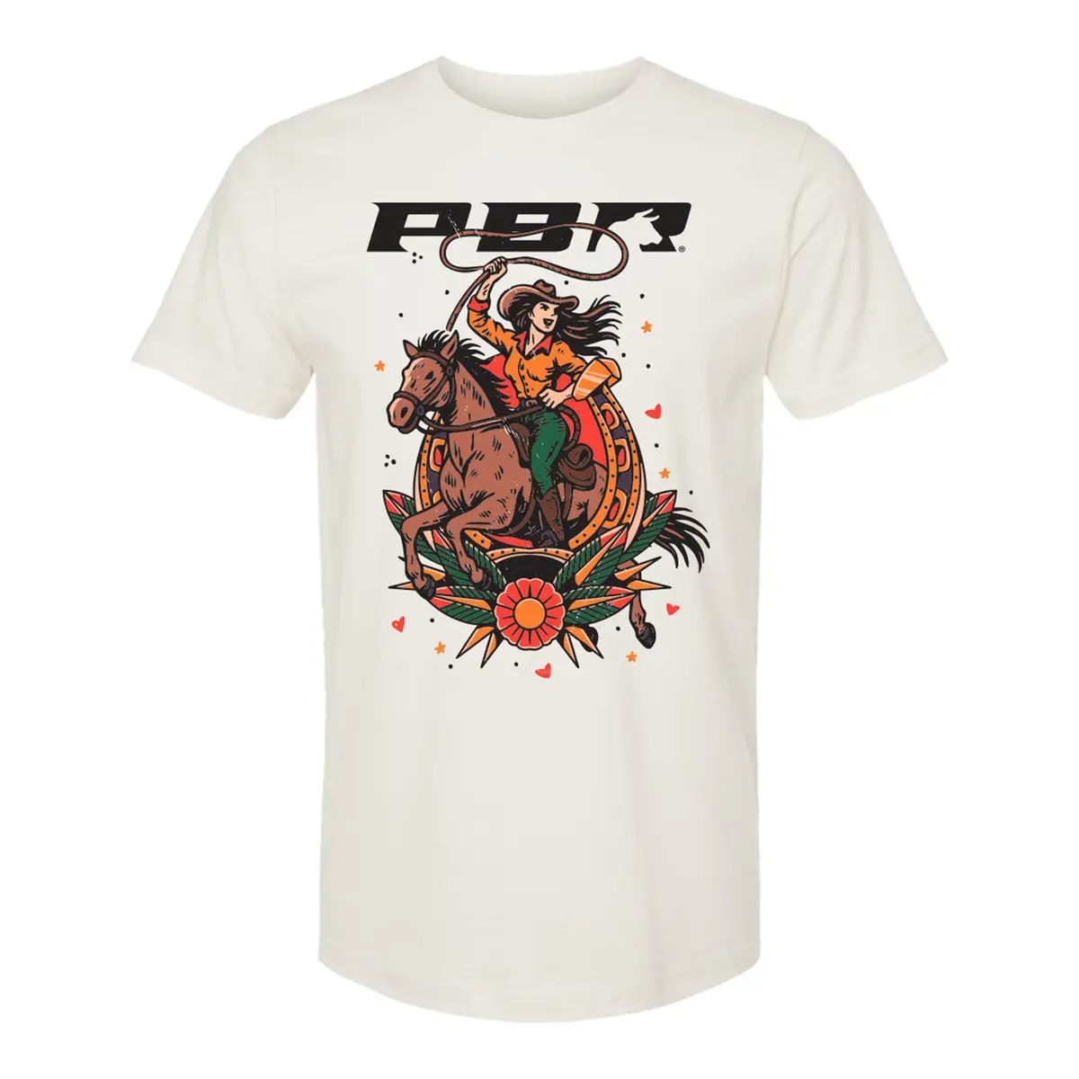 Pbr Ladies Cowgirl T-Shirt - Vintage White 1