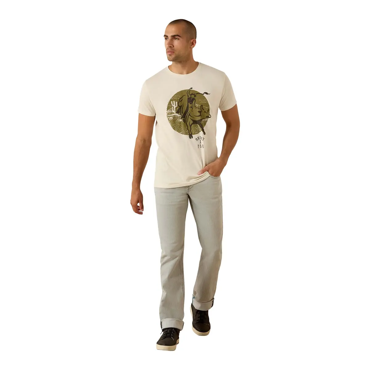 Pbr X Ariat No Guts No Glory T-Shirt - White 1