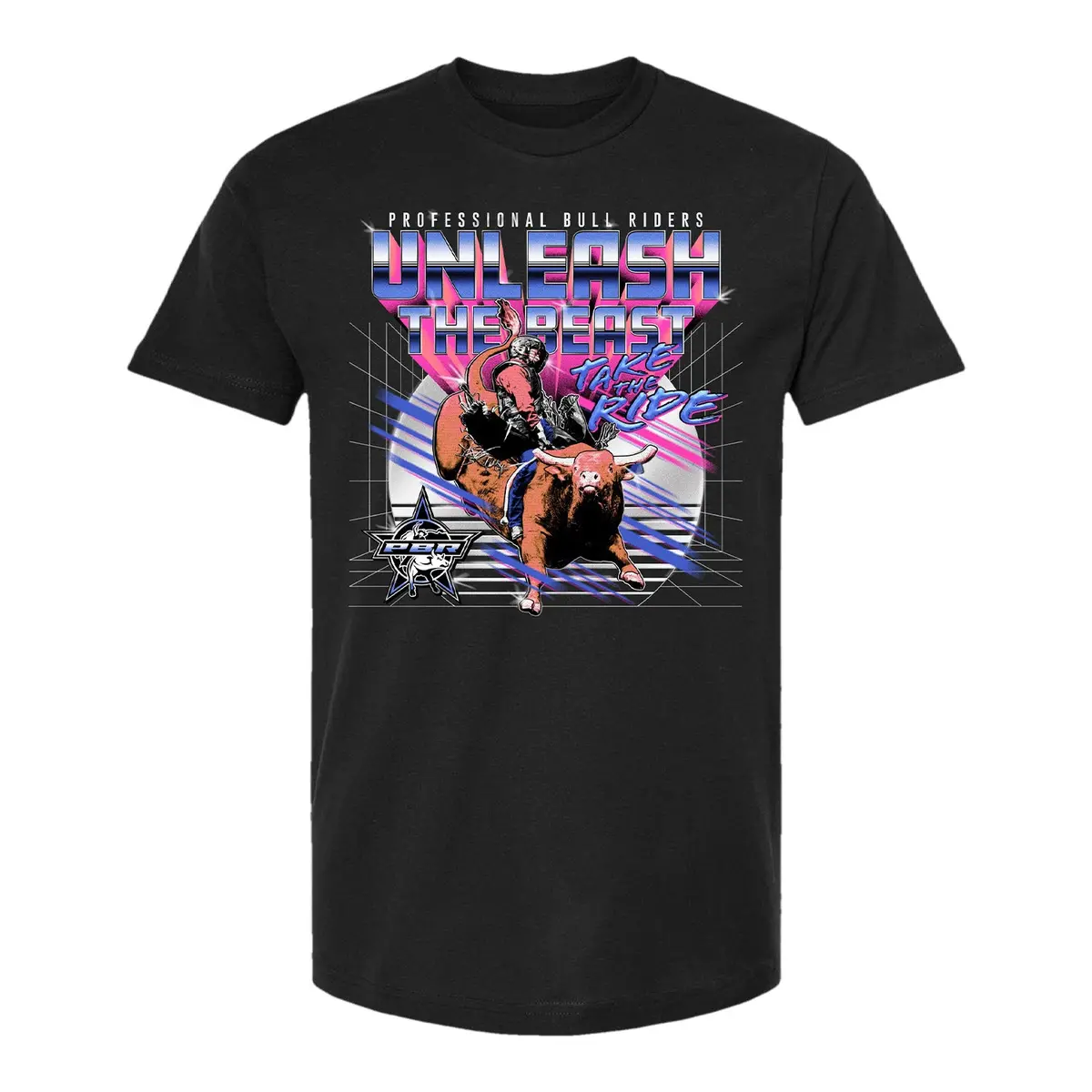 Pbr Unleash The Beast Synthwave T-Shirt - Black 1