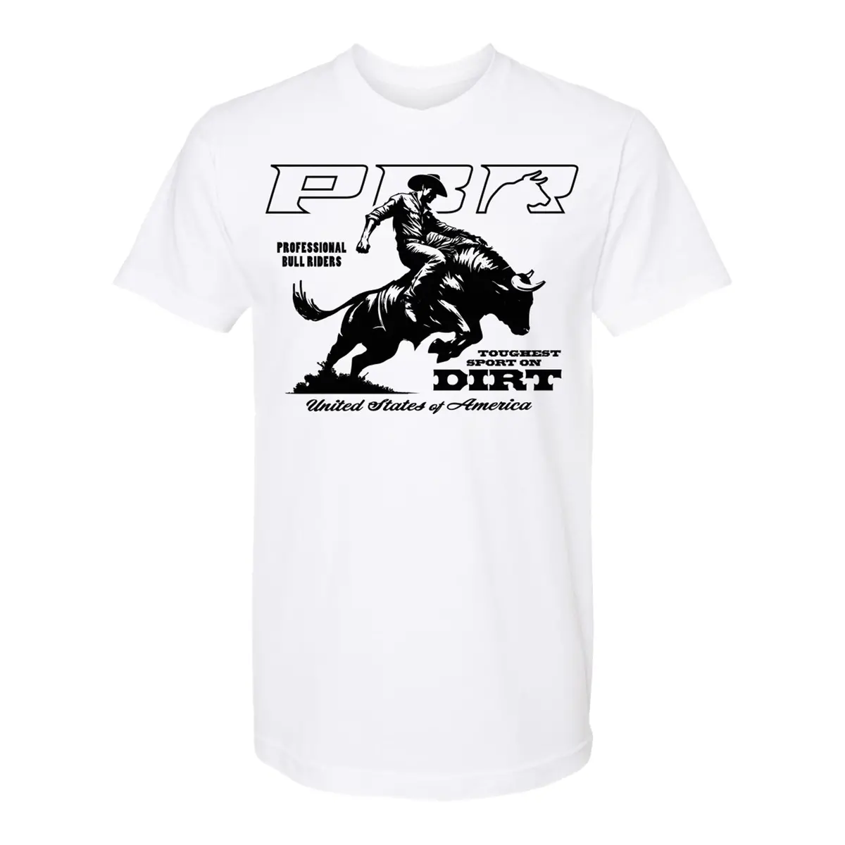 Pbr Usa Toughest Sport On Dirt T-Shirt - White 1