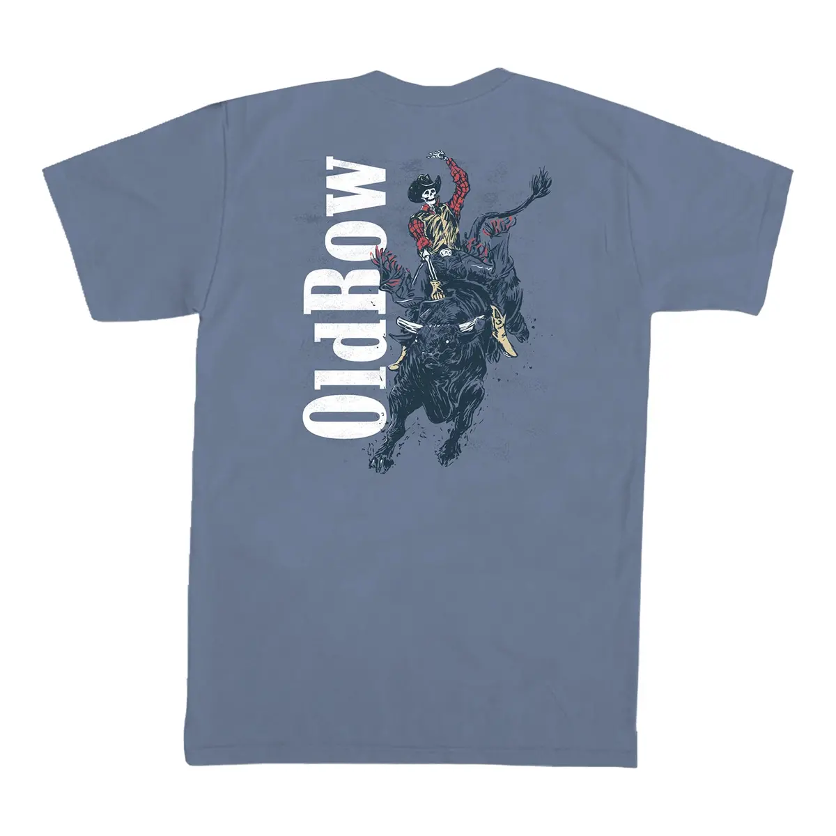 Pbr X Old Row Skeleton Rodeo T-Shirt - Denim 1