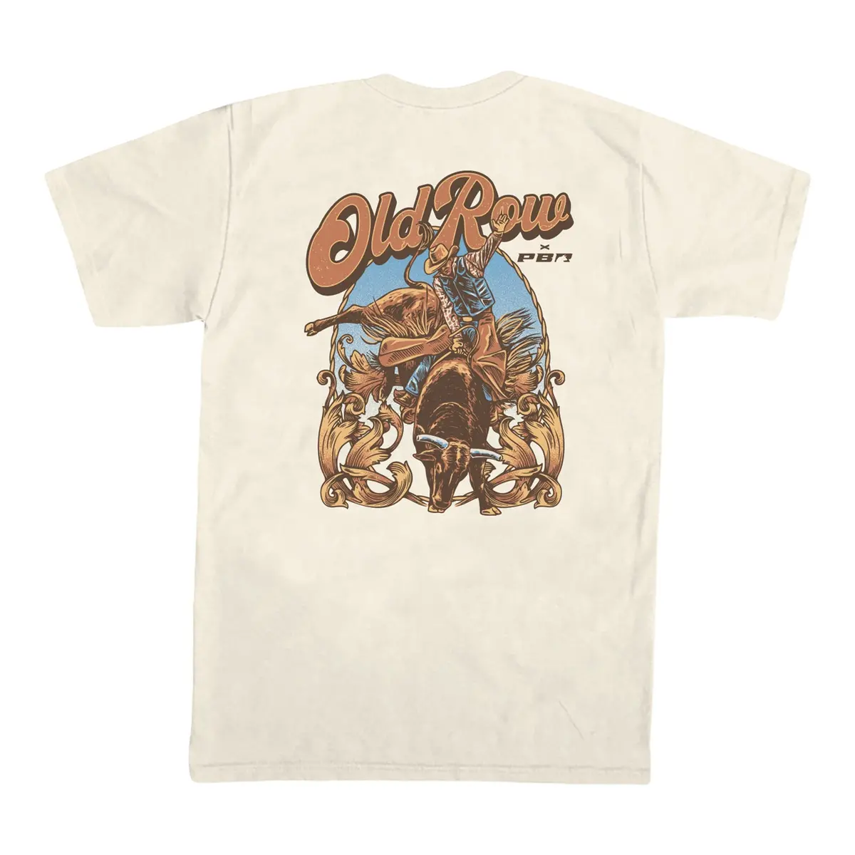 Pbr X Old Row Bull Riding Pocket T-Shirt - Natural 1