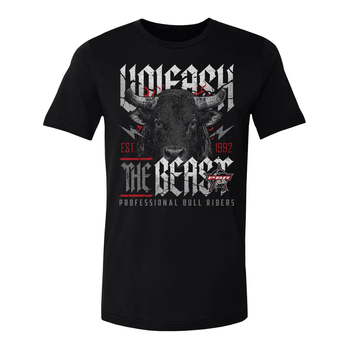 Pbr Unleash The Beast Bull T-Shirt - Black 1