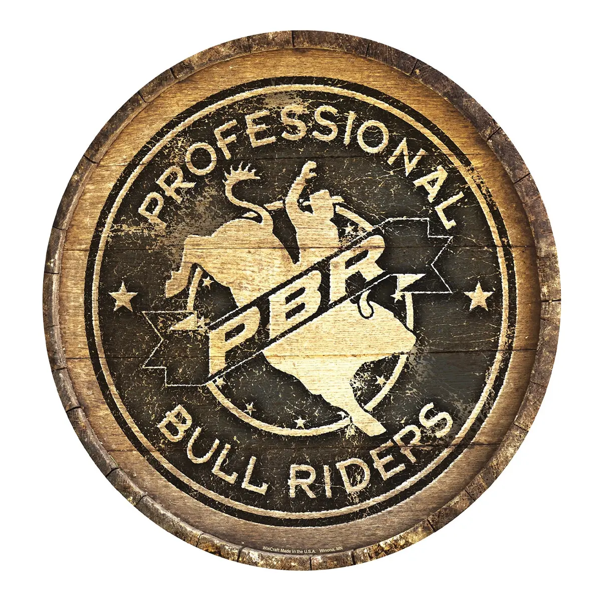 Pbr Retro Distressed 14" Round Wood Sign - Tonal 1