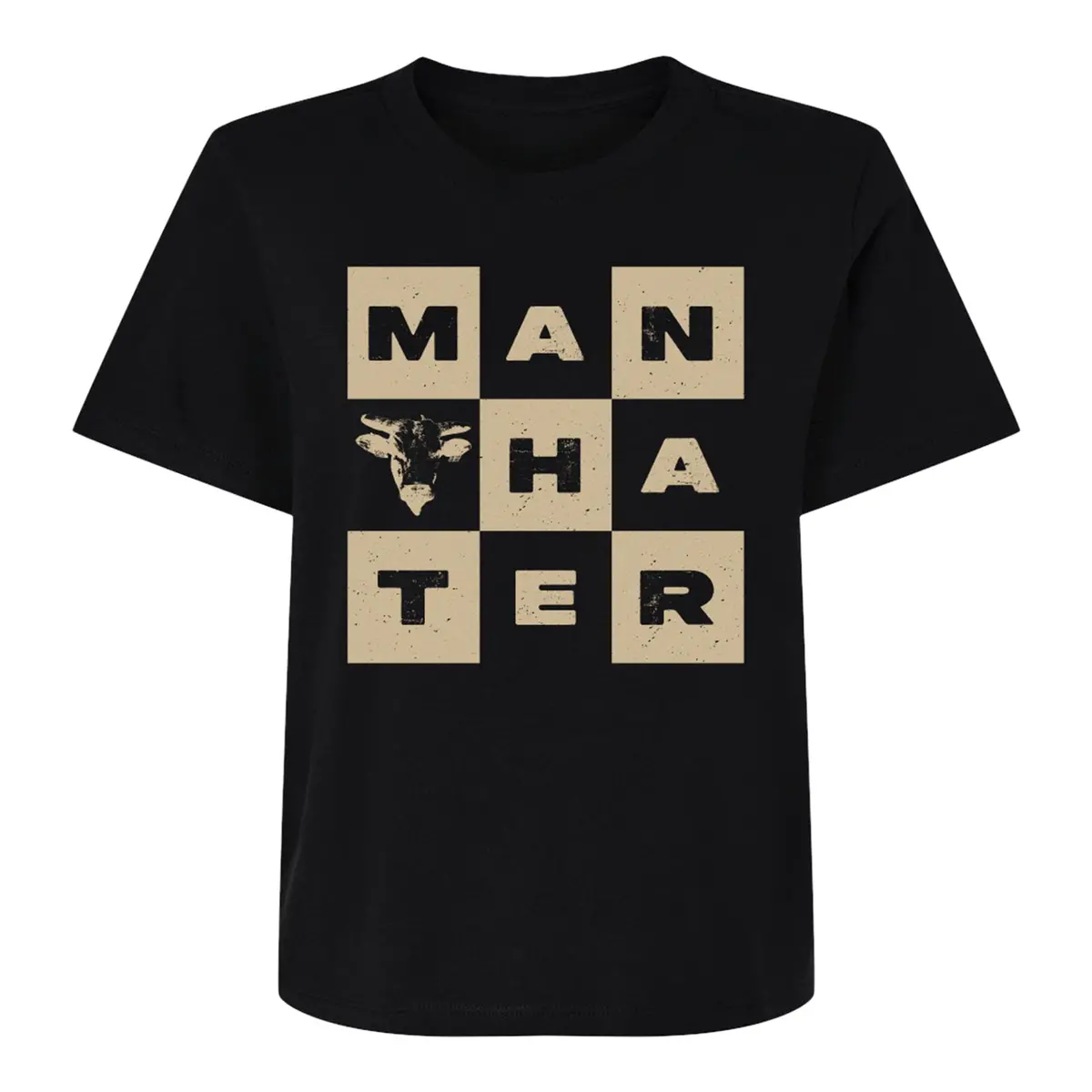 Pbr Man Hater Checkerboard Ladies T-Shirt - Black 1