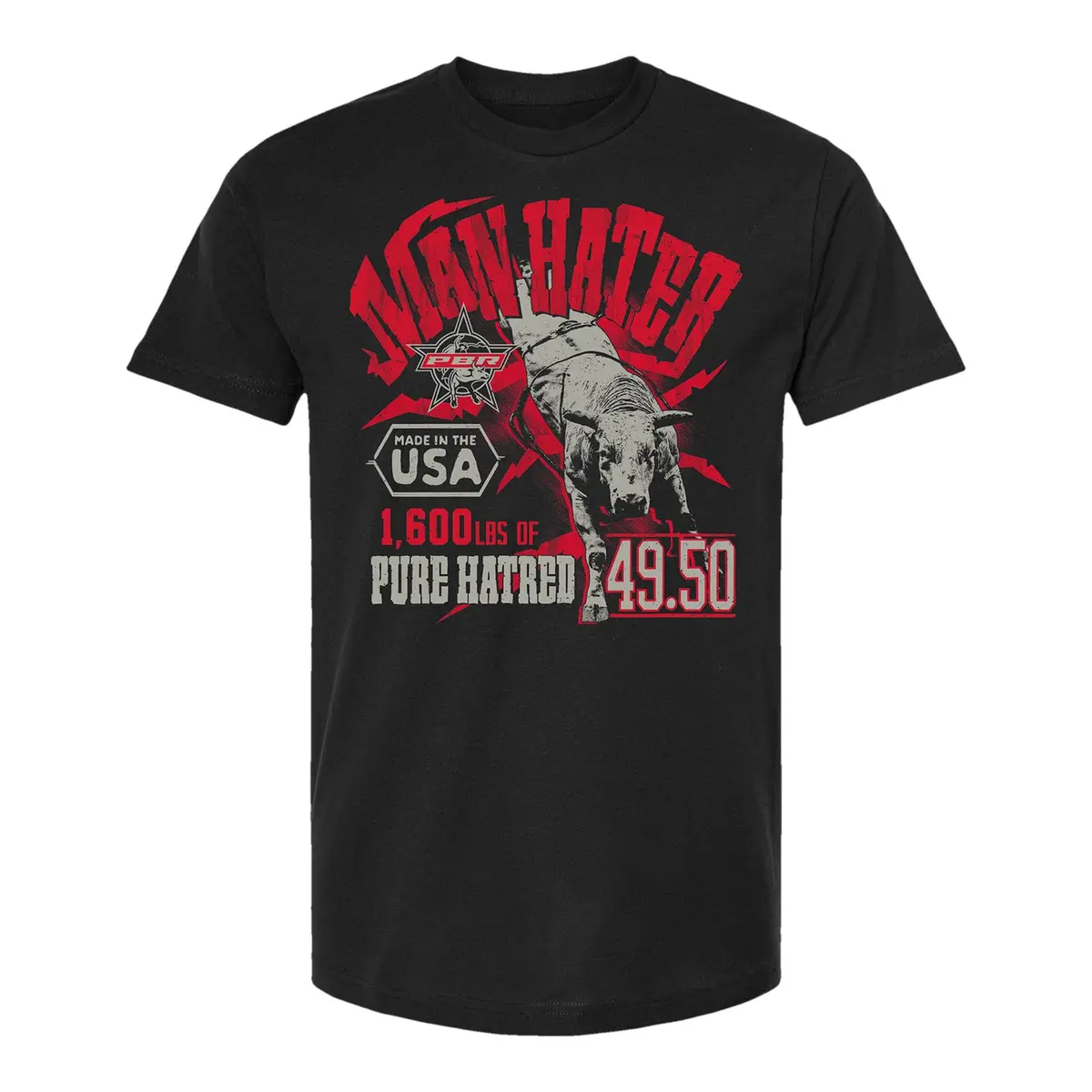 Pbr Man Hater Heavy Weight T-Shirt - Black 1