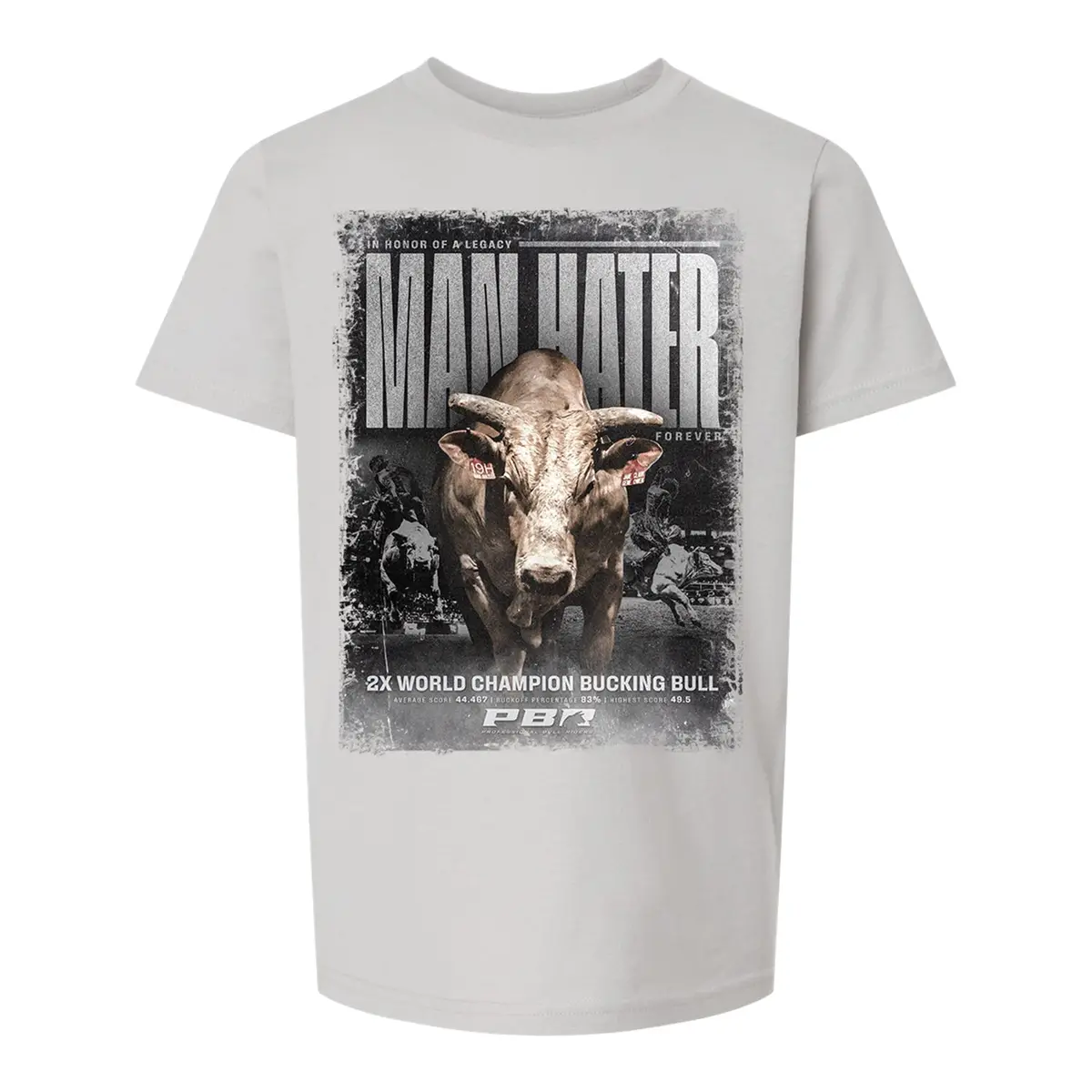 Pbr Man Hater Legacy Career Youth T-Shirt - Silver 1