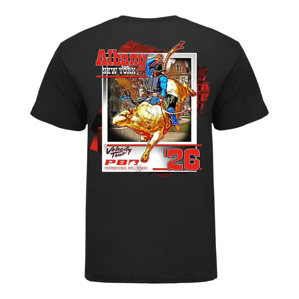 Pbr Albany Velocity Tour City T-Shirt - Black 1