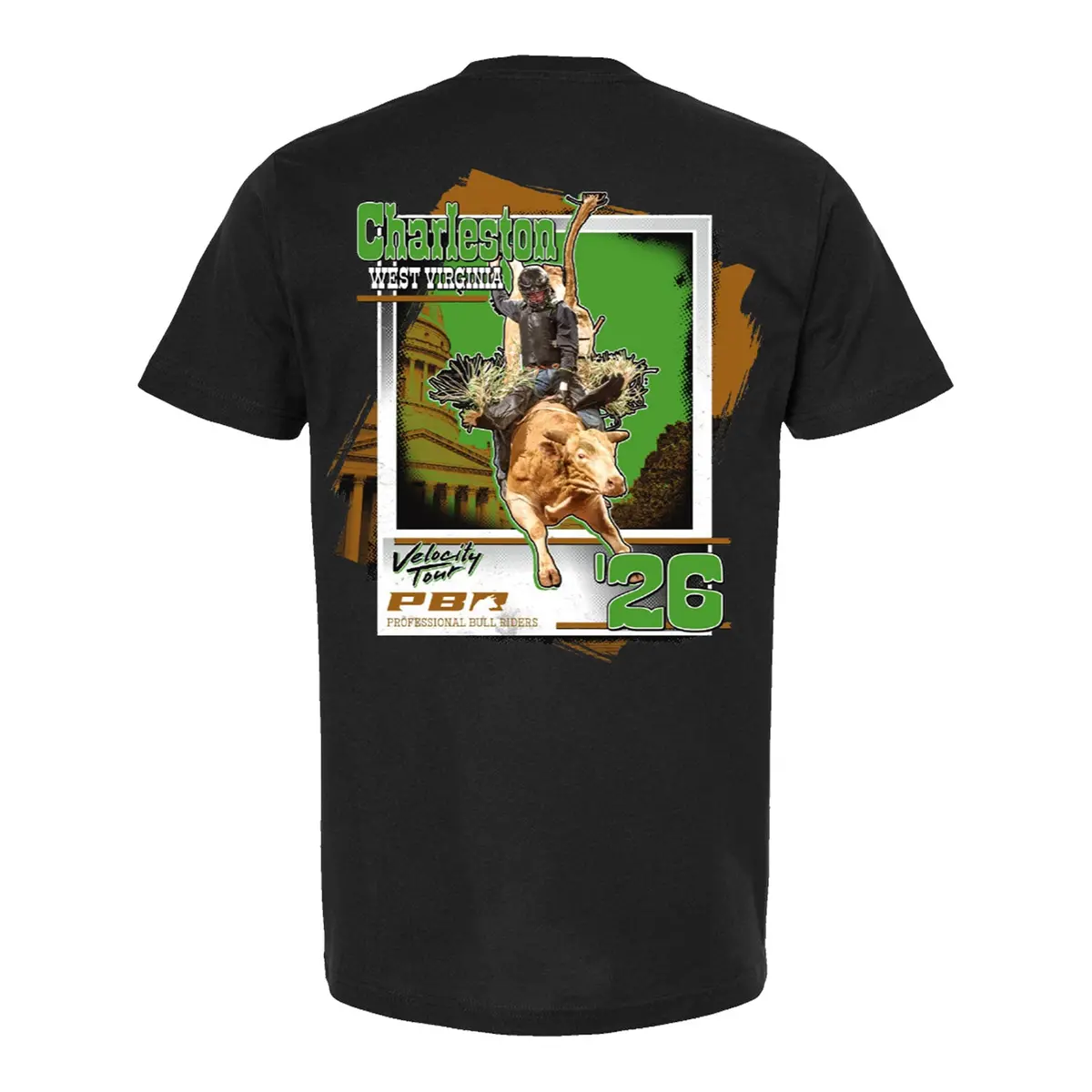 Pbr Charleston 2026 Velocity Tour City T-Shirt - Black 1
