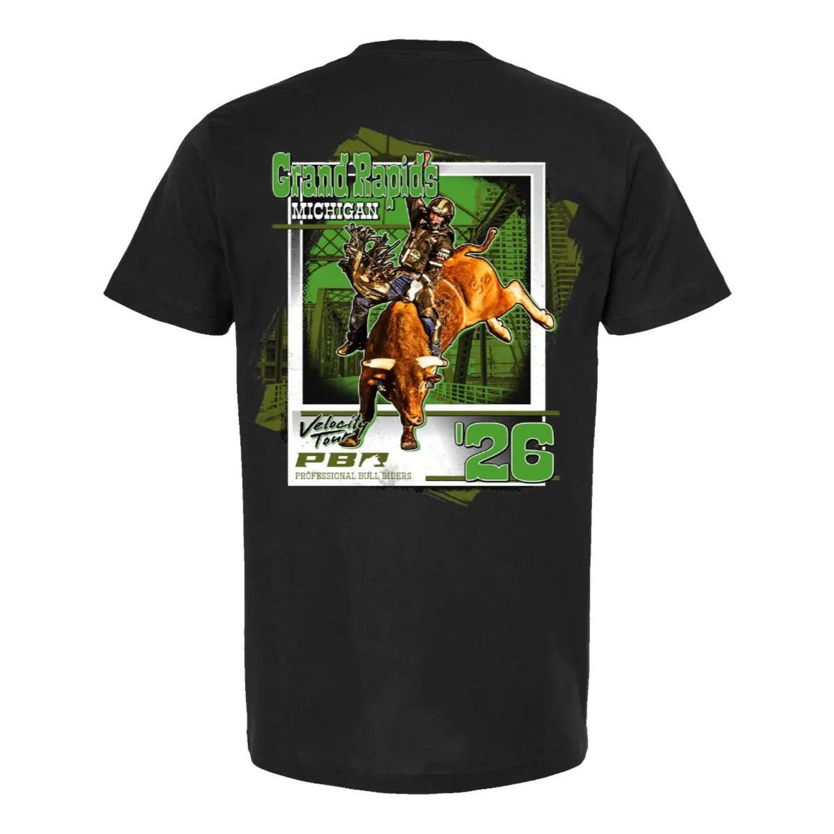 Pbr Grand Rapids 2026 Velocity Tour City T-Shirt - Black 1