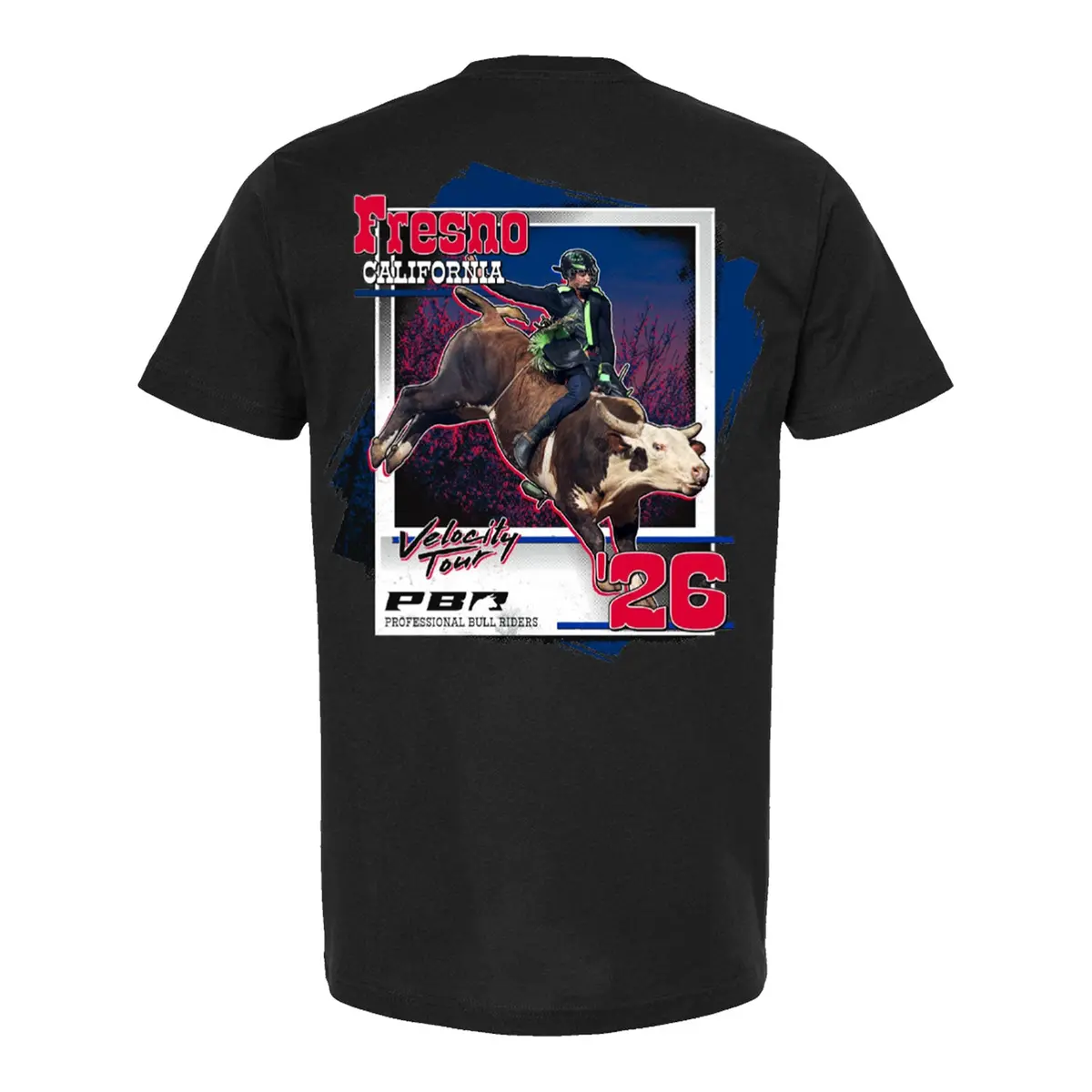 Pbr 2026 Velocity Tour Fresno City T-Shirt - Black 1
