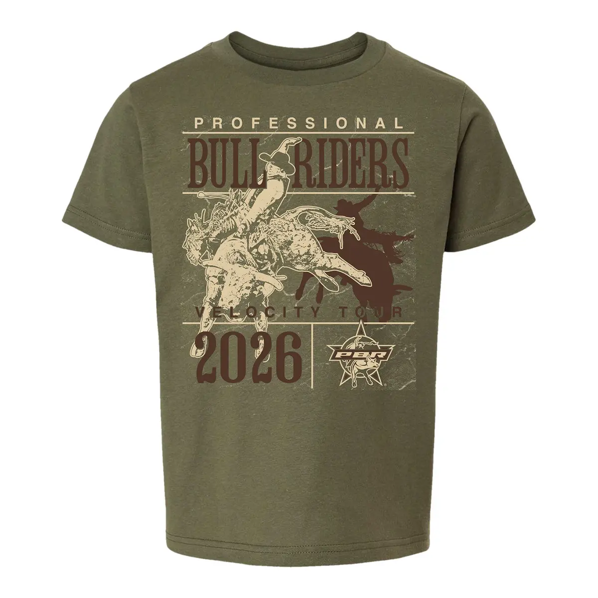 Pbr Velocity Tour 2026 Youth Routing T-Shirt 1