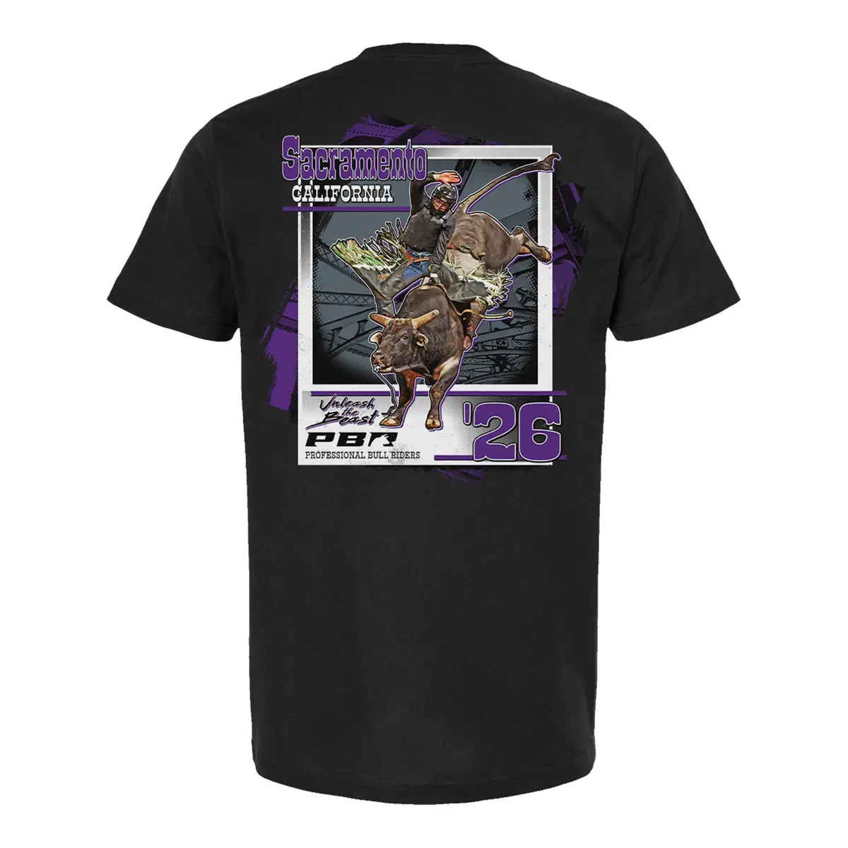 Pbr 2026 Unleash The Beast Sacramento City T-Shirt - Black 1