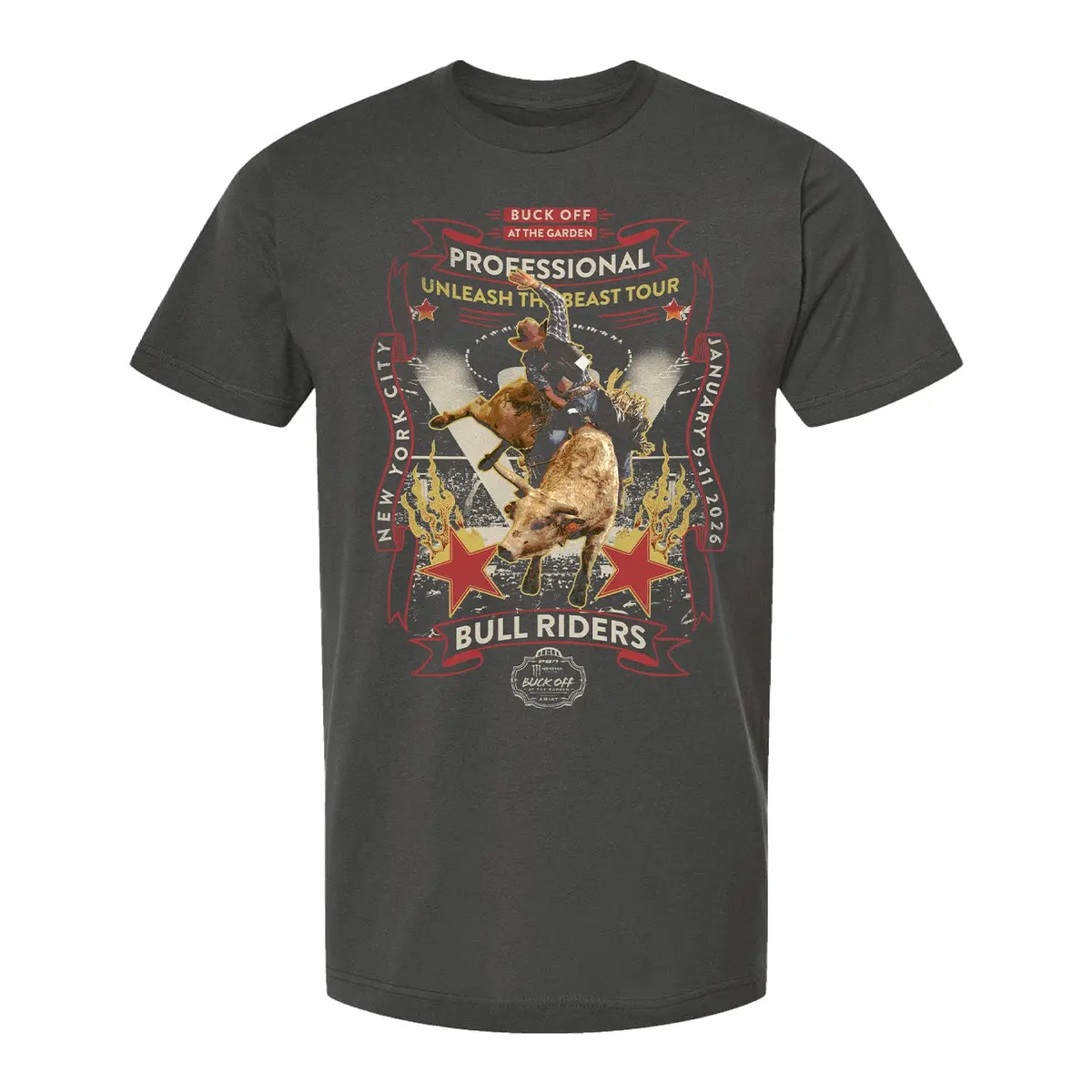 Pbr Buck Off At The Garden 2026 T-Shirt - Charcoal 1