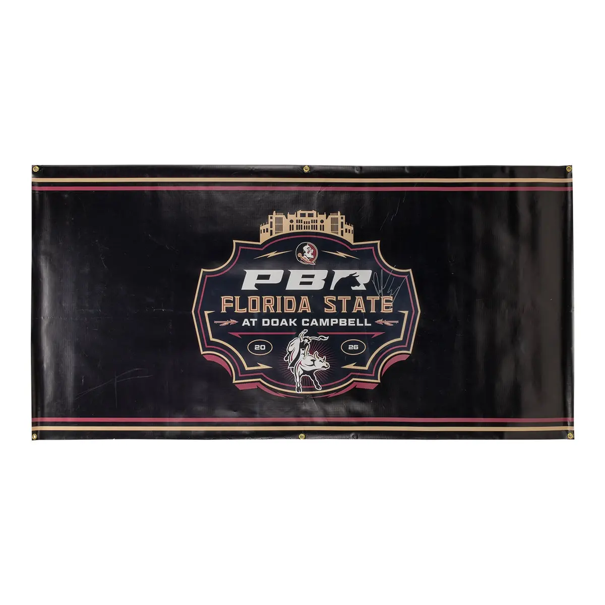 Signed Pbr Florida State University Banner By Winner Daylon Swearingen 1