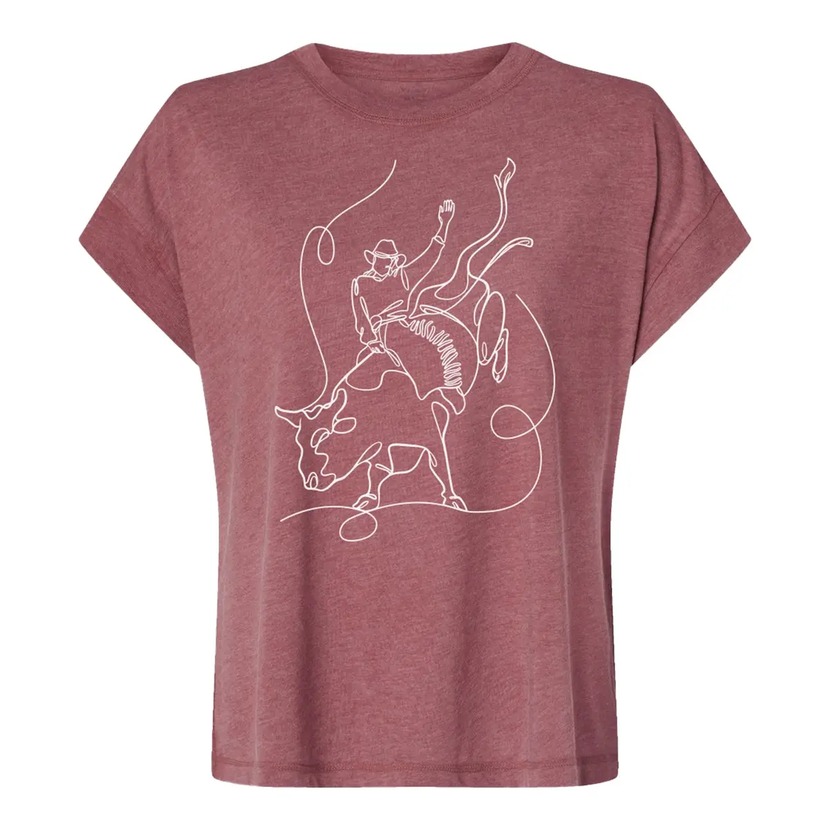 Pbr X Jj Ladies Pencil Sketch Vintage T-Shirt - Pink 1