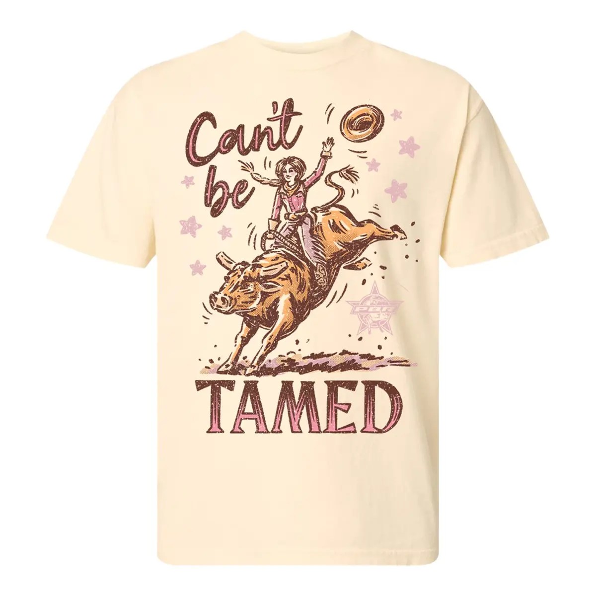 Pbr X Jj Ladies Can't Be Tamed Oversized T-Shirt - Cream 1
