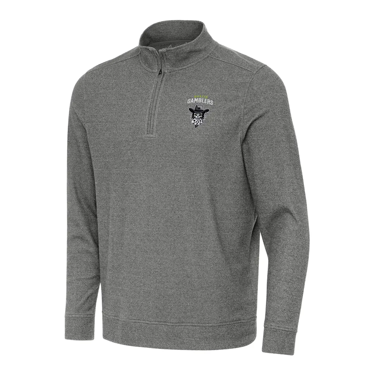Pbr X Antigua Austin Gamblers Subtle 1/4 Zip Pullover - Silver 1
