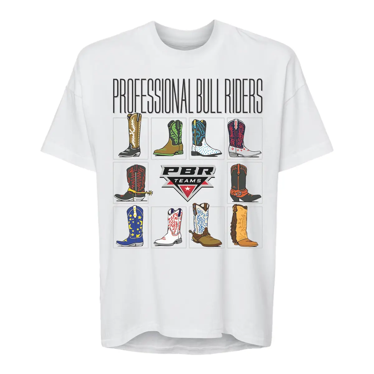 Pbr Ladies Team Series Artistic Boots T-Shirt - White 1