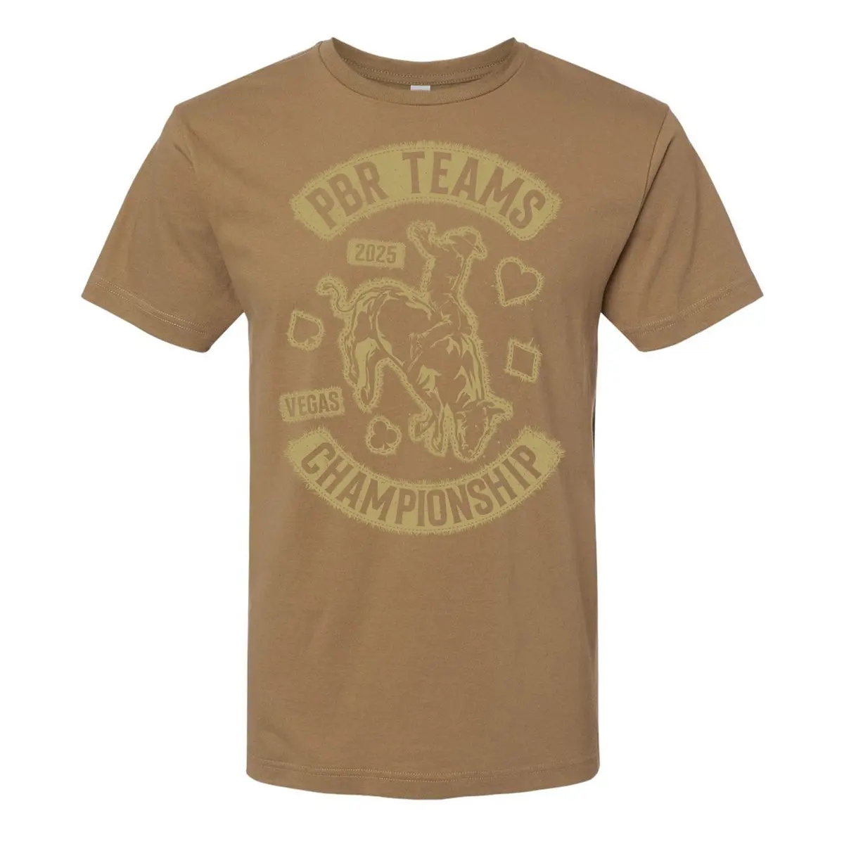 Pbr 2025 Teams Championship Stitched Rider T-Shirt - Brown 1