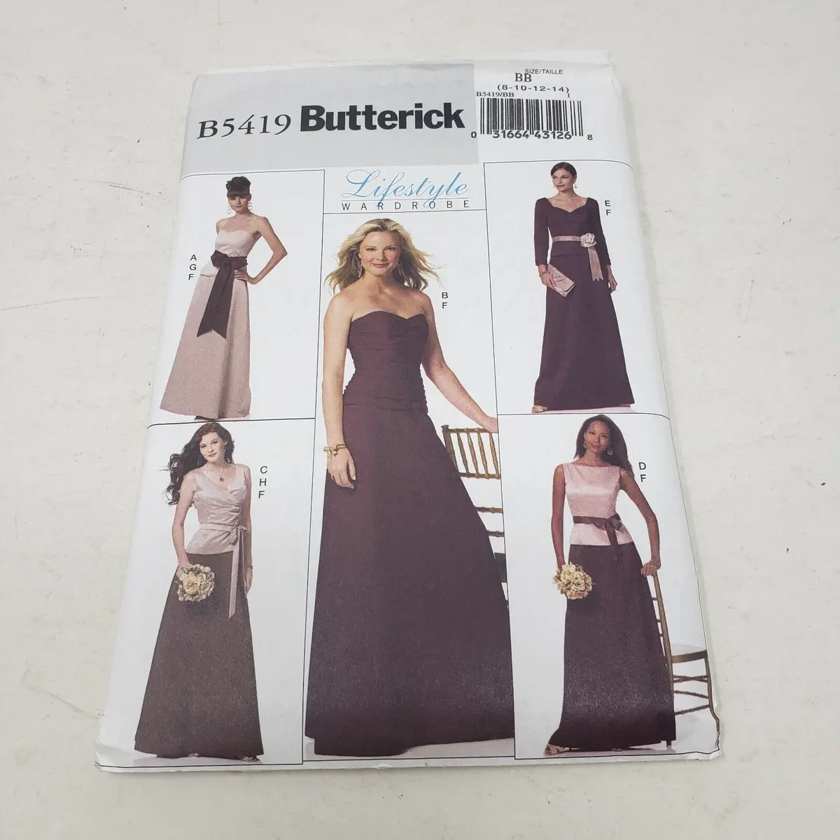 Butterick Sewing Pattern B5419 Women Sz 8-10-12-14 Formal Maxi Skirt Outfit Set 1