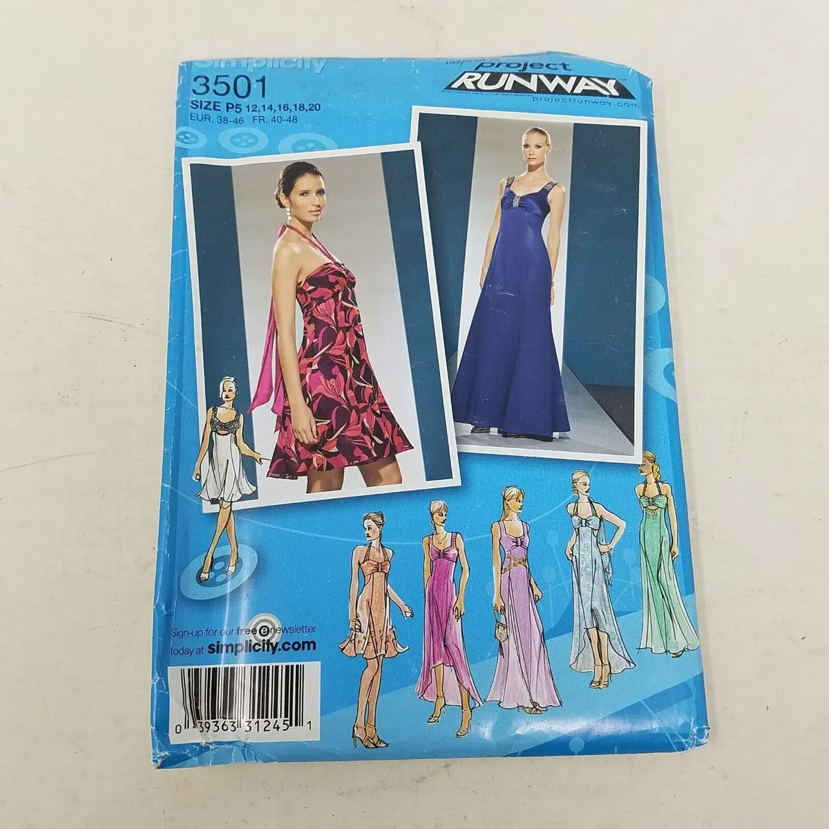 Simplicity Project Runway Sewing Pattern 3501 Dress Uncut Womens 12 14 16 18 20 1