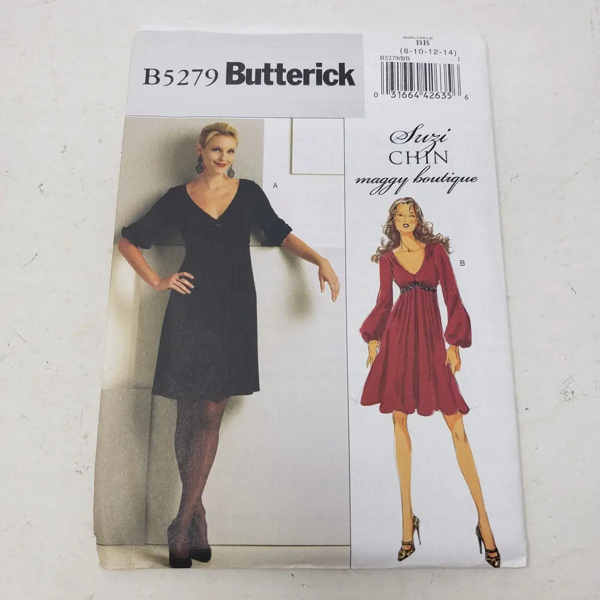 Vintage Butterick B5279 Sewing Pattern Suzi Chin Maggy Boutique Dress 8-10-12-14 1