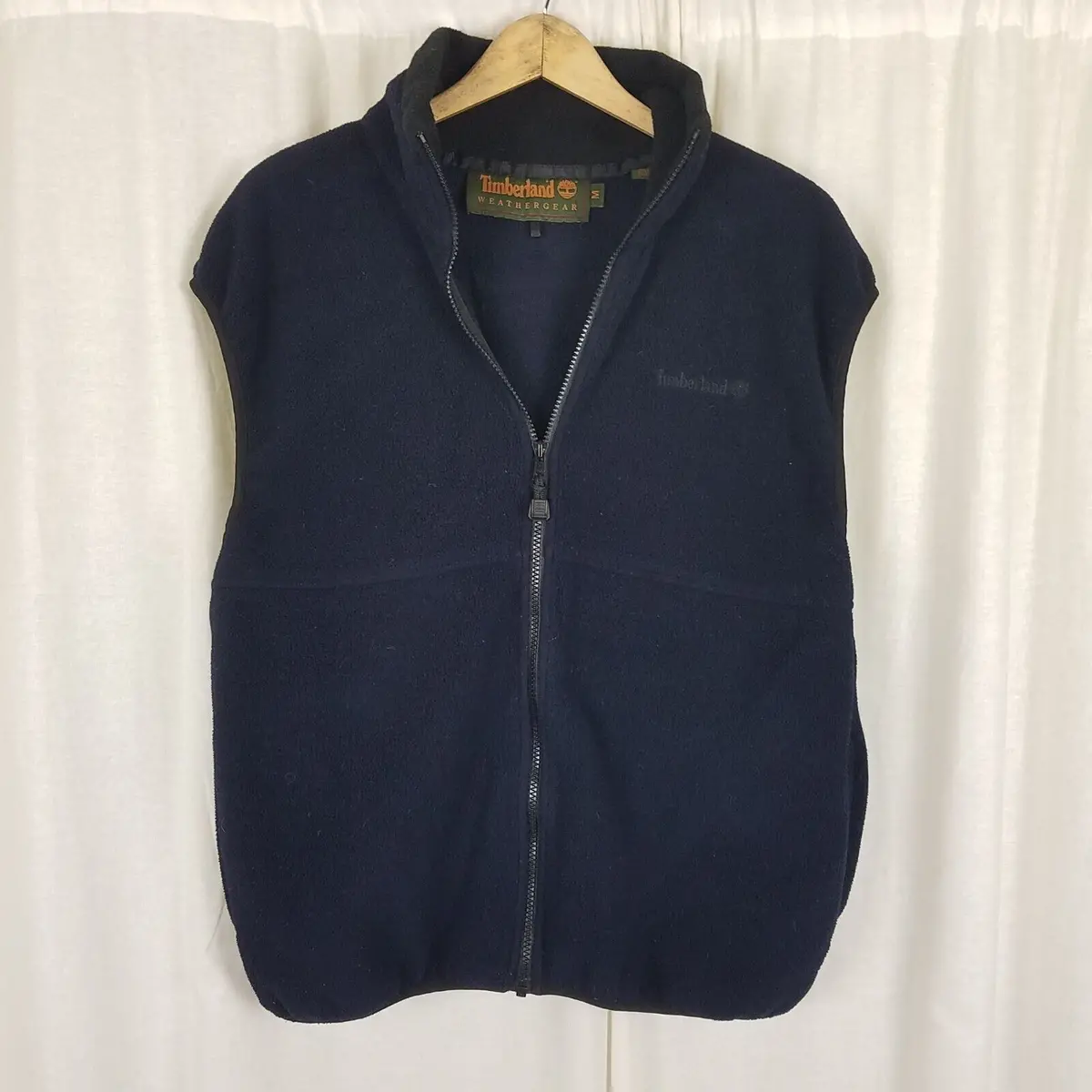 Vintage Timberland Fleece Vest Full Zip Up Lightweight Mens M Outdoor Adventure 1