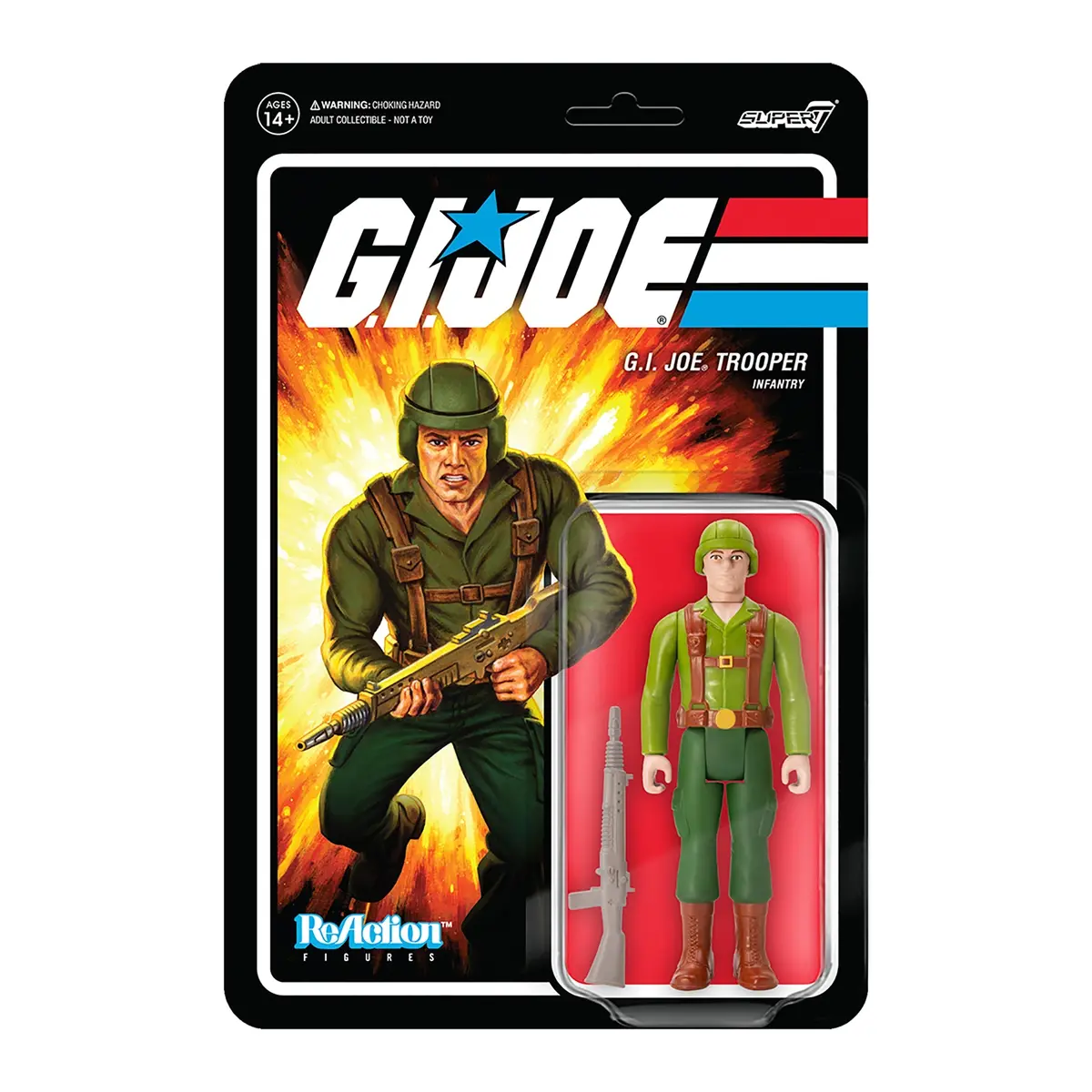 Super7 Reaction Figures - G.I. Joe Wave 1 - G.I. Joe Trooper Infantry Greenshirt (Pink) (81391) 1