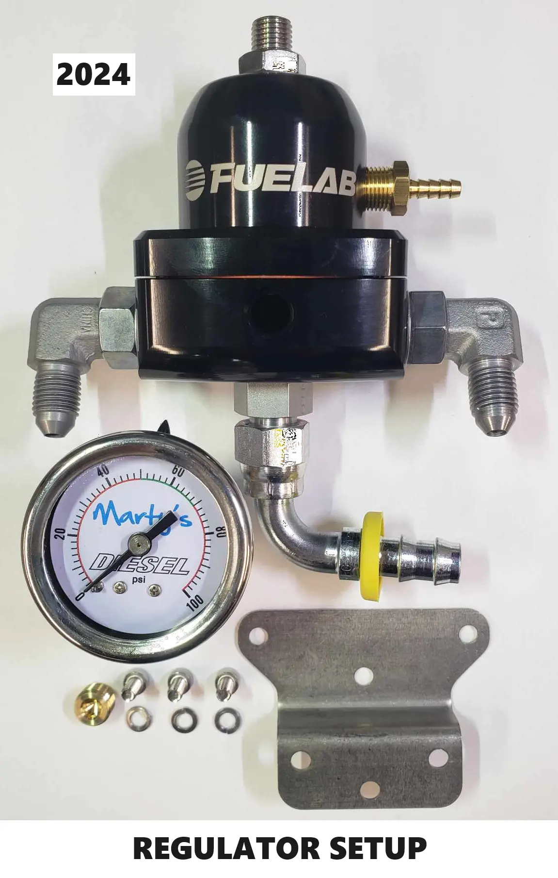 Fuelab Regulator With Hardware, 4 Fittings And 0-100Psi Pressure Gauge 1