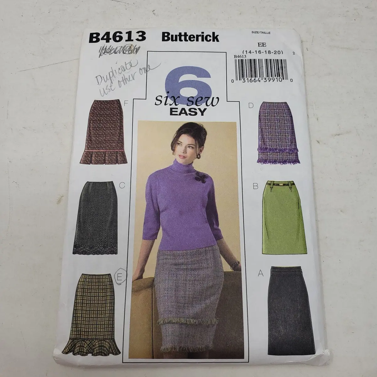 Butterick 6 Sew Easy Sewing Pattern B4613 Women Sizes 14-16-18-20 Skirt Ruffles 1