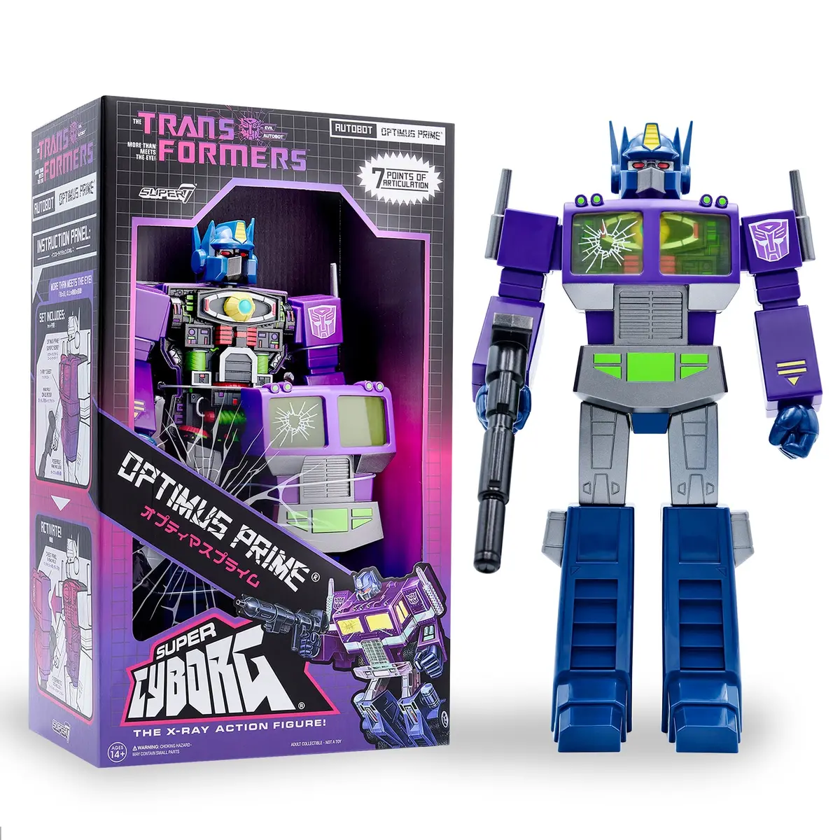 Super7 Super Cyborg - Transformers - Optimus Prime (Shattered Glass) Action Figure (981743) Low Stock 1