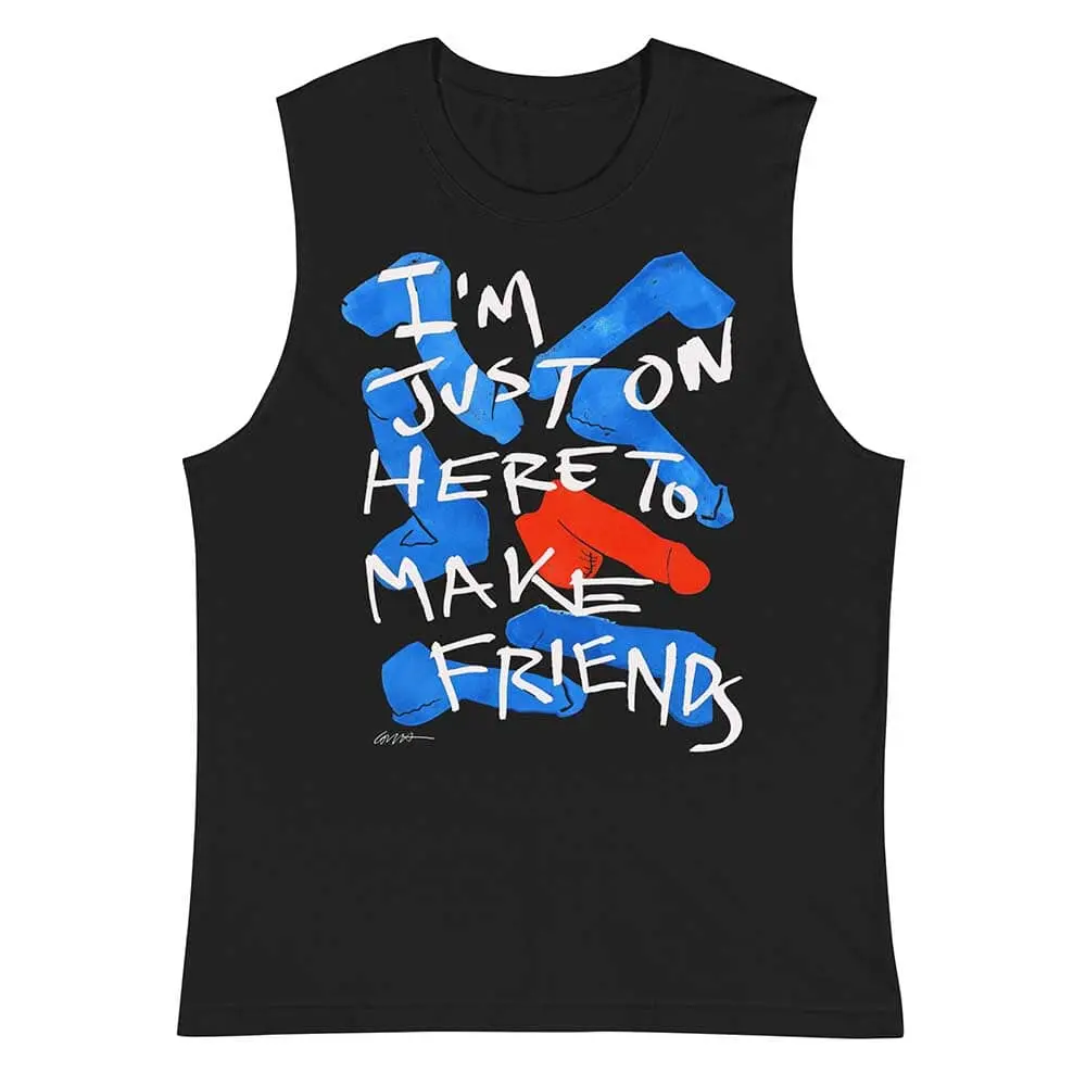 Here To Make Friends Sleeveless T-Shirt 2