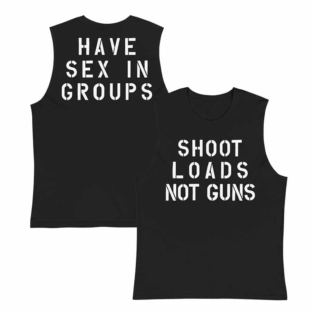 Shoot Loads Not Guns / In Groups Sleeveless T-Shirt 1