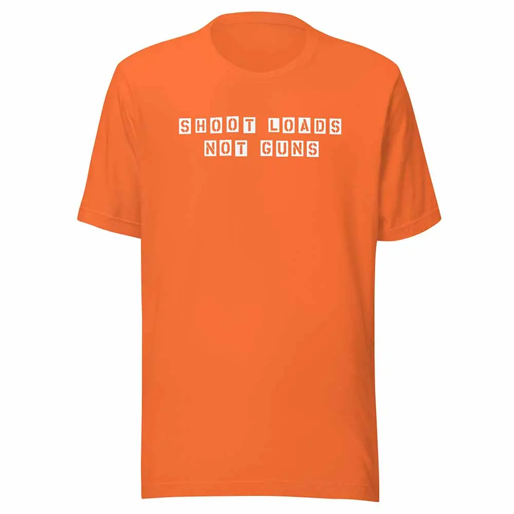 Shoot Loads Not Guns #1 T-Shirt - Orange - Gays Against Guns 1