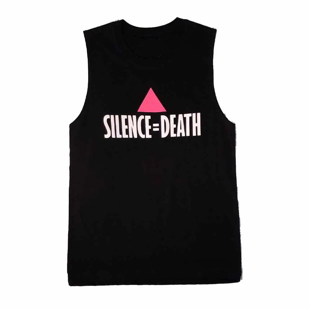 Silence = Death Black Sleeveless T-Shirt - Ali Forney Center 1