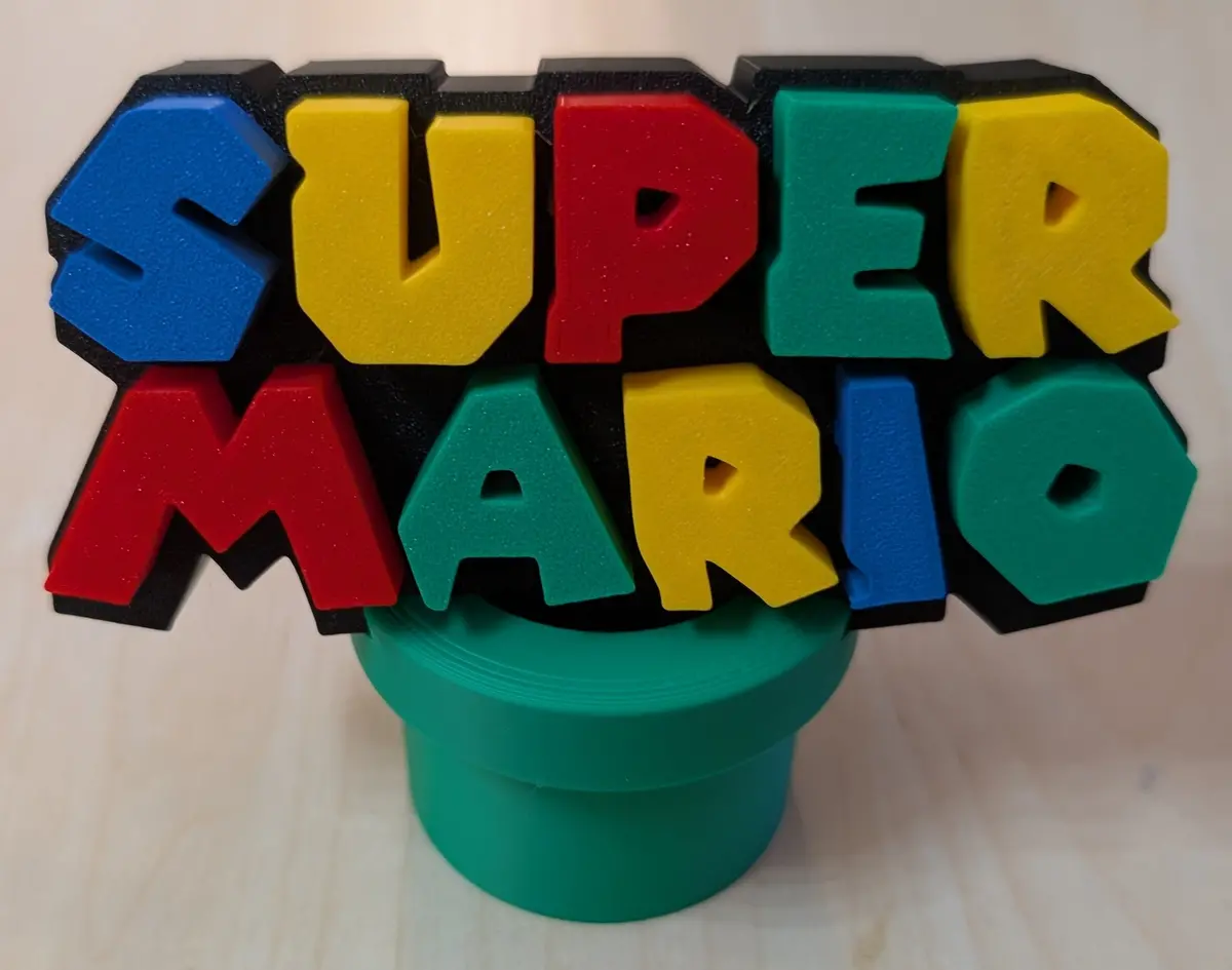 Nintendo Super Mario Logo & Warp Pipe - Desk Paper Weight/Novelty Pop Art - Multicolour 13 X 11 X 7 Cm Low Stock 1