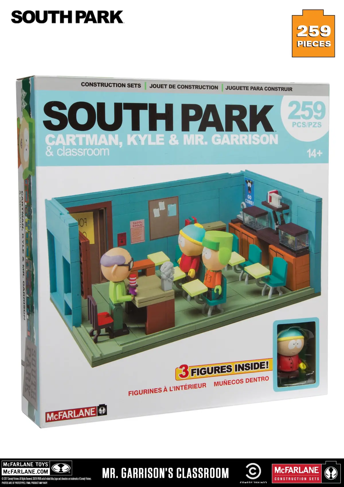 Mcfarlane Toys - South Park - Cartman, Kyle & Mr. Garrison & Classroom Building Toy (12899) Low Stock 1