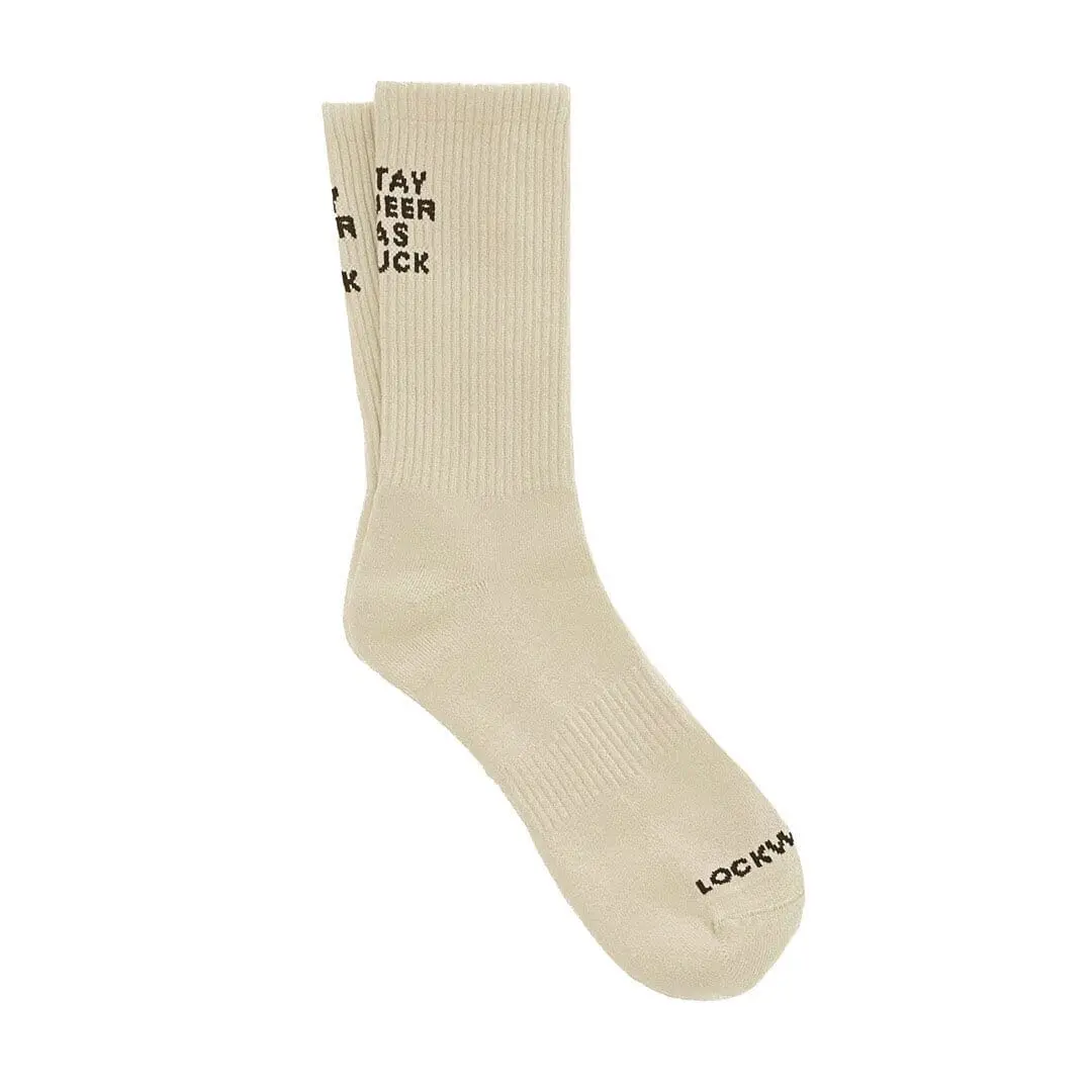 Stay Queer As F**K Socks - Oatmeal 1
