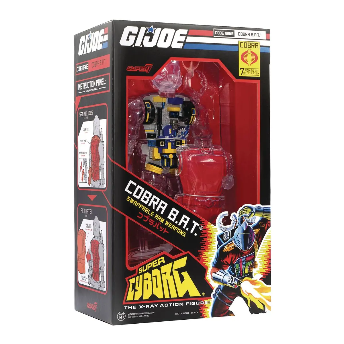 Super7 Reaction - G.I. Joe - Cobra B.A.T. Super Cyborg Clear X-Ray 11-Inch Action Figure (81216) 1