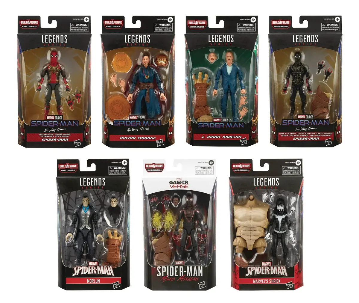 Marvel Legends - Spider-Man (Armadillo Baf) - 7-Pack Spider-Man Action Figure Bundle (F3017) Low Stock 1