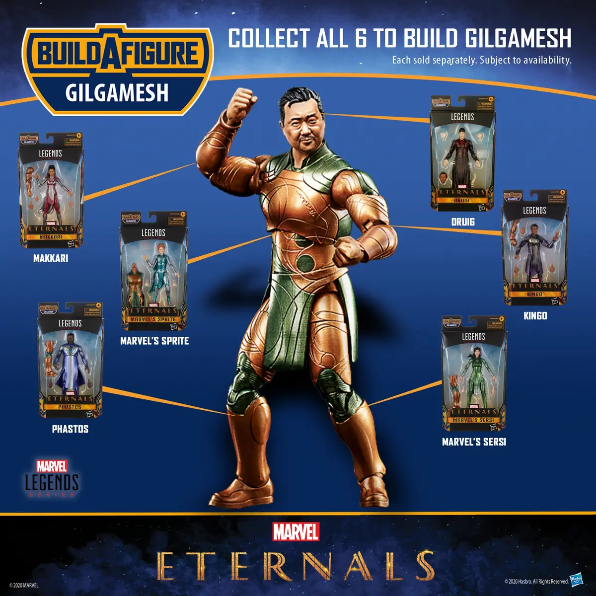Marvel Legends - The Eternals (Gilgamesh Baf) - 7 Action Figure Bundle (E9299) Low Stock 2