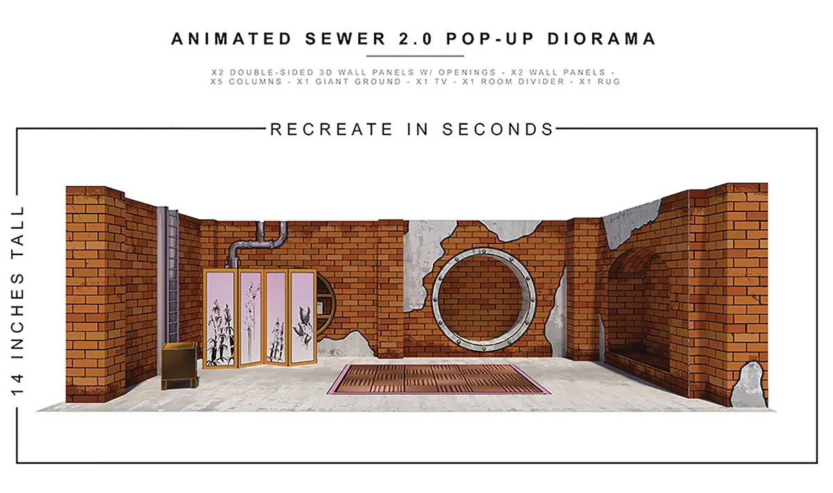 Extreme-Sets Animated Sewer 2.0 Pop-Up Diorama 1:12 (6-7 Inch Scale Action Figures) Playset Low Stock 1