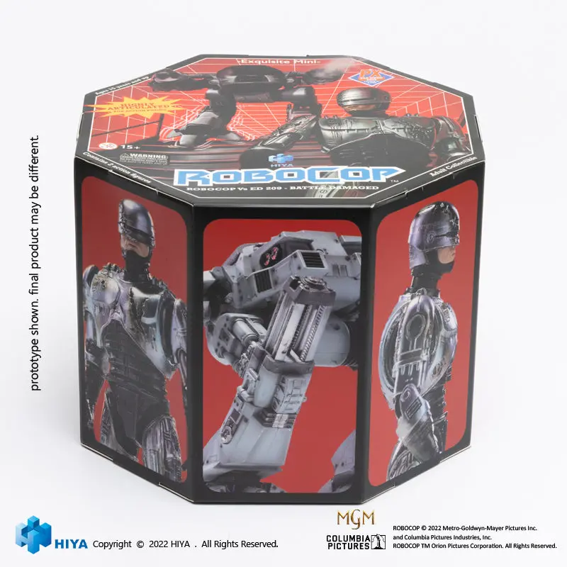 Hiya Toys - Sdcc 2022 - Robocop Ed-209 Vs Robocop Battle Damage 1:18 Scale Previews Exclusive 2-Pack 2