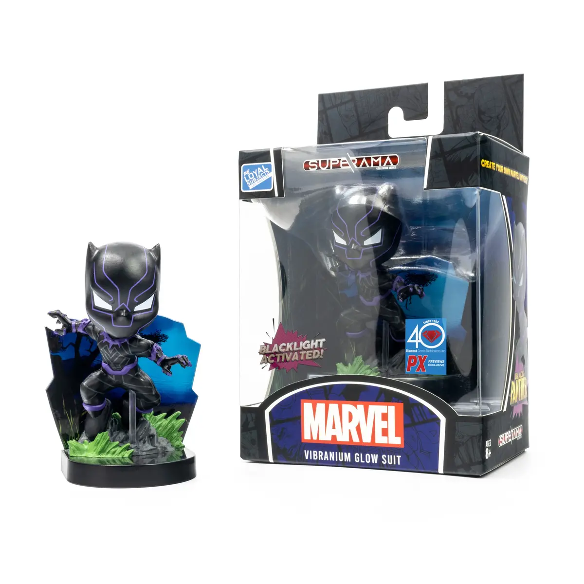 The Loyal Subjects Superama - Black Panther (Glowing Vibranium Suit) Px Limited Edition Diorama Low Stock 1