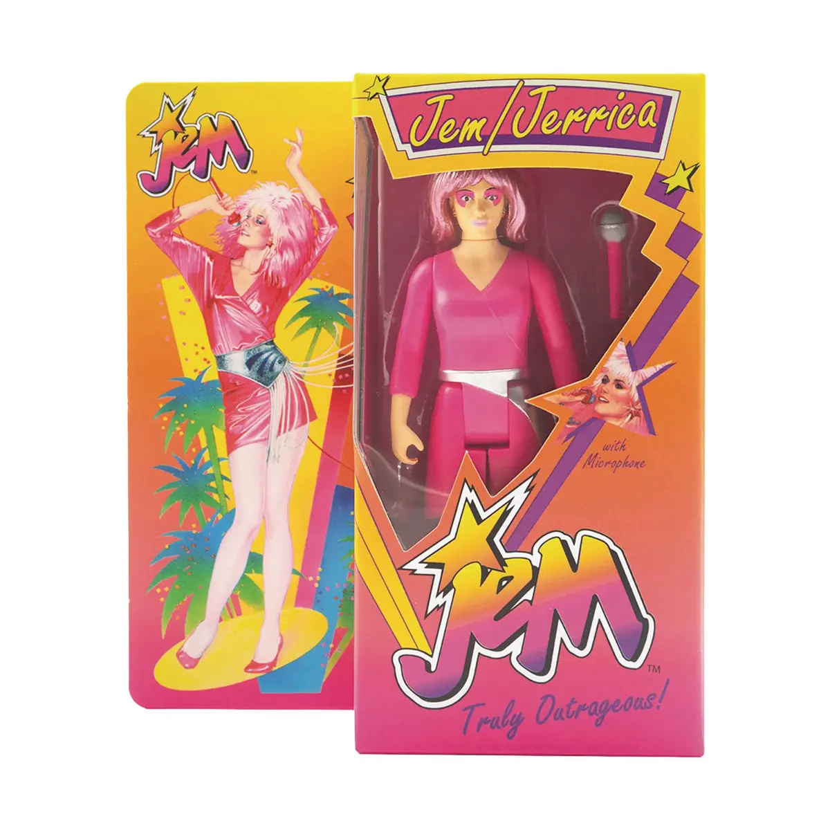 Super7 - Jem & The Holograms - Jem / Jerrica (Neon Retro Box Con Excl) Reaction Figure (82383) 1