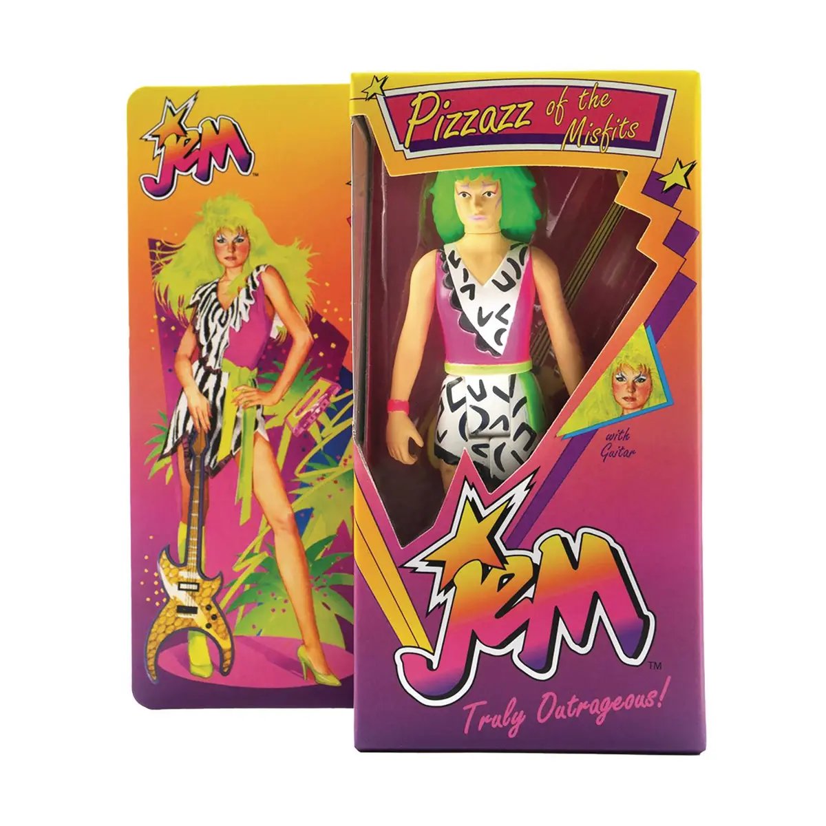 Super7 - Jem & The Holograms - Pizzazz Of The Misfits (Neon Retro Box Con Excl) Reaction Figure (82384) 1
