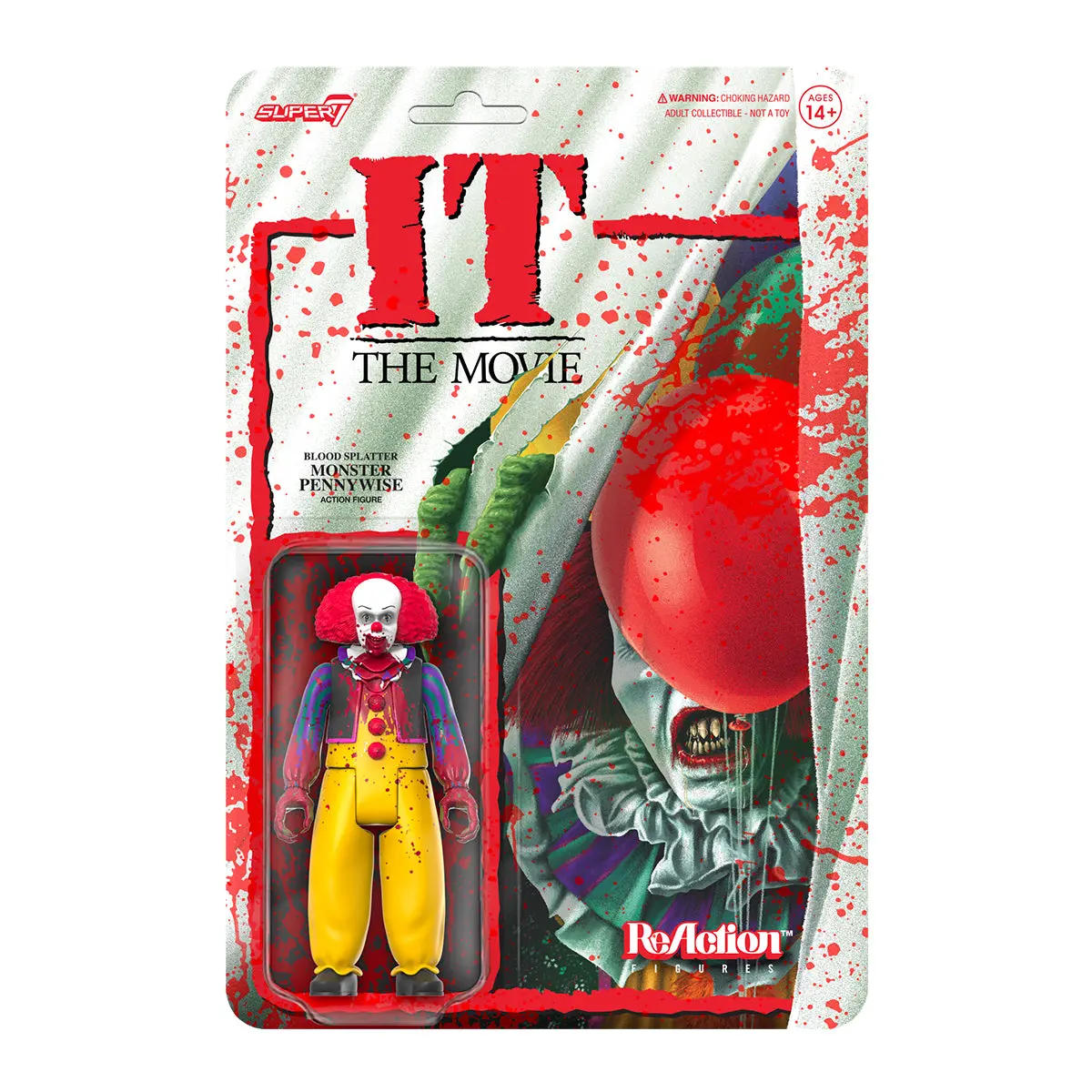 Super7 Reaction Figures - It (1990 Tv Series) - Blood Splatter Monster Pennywise Action Figure 82400 1