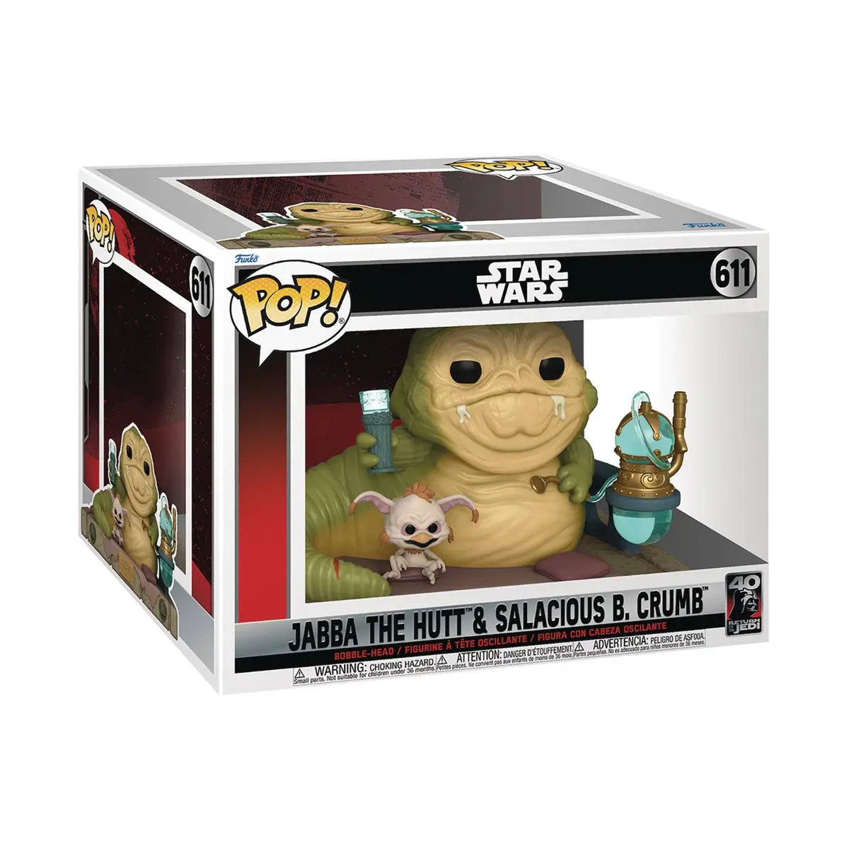 Funko Pop Star Wars 611 Return Of The Jedi 40Th Jabba The Hutt & Salacious B Crumb Deluxe Vinyl 70742 Low Stock 1